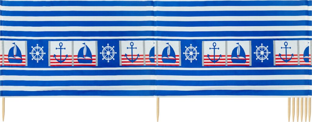 Ladeheid Strand Windschutz Sichtschutz LAEX001 (GestreiftesSegelboot, 10 m)
