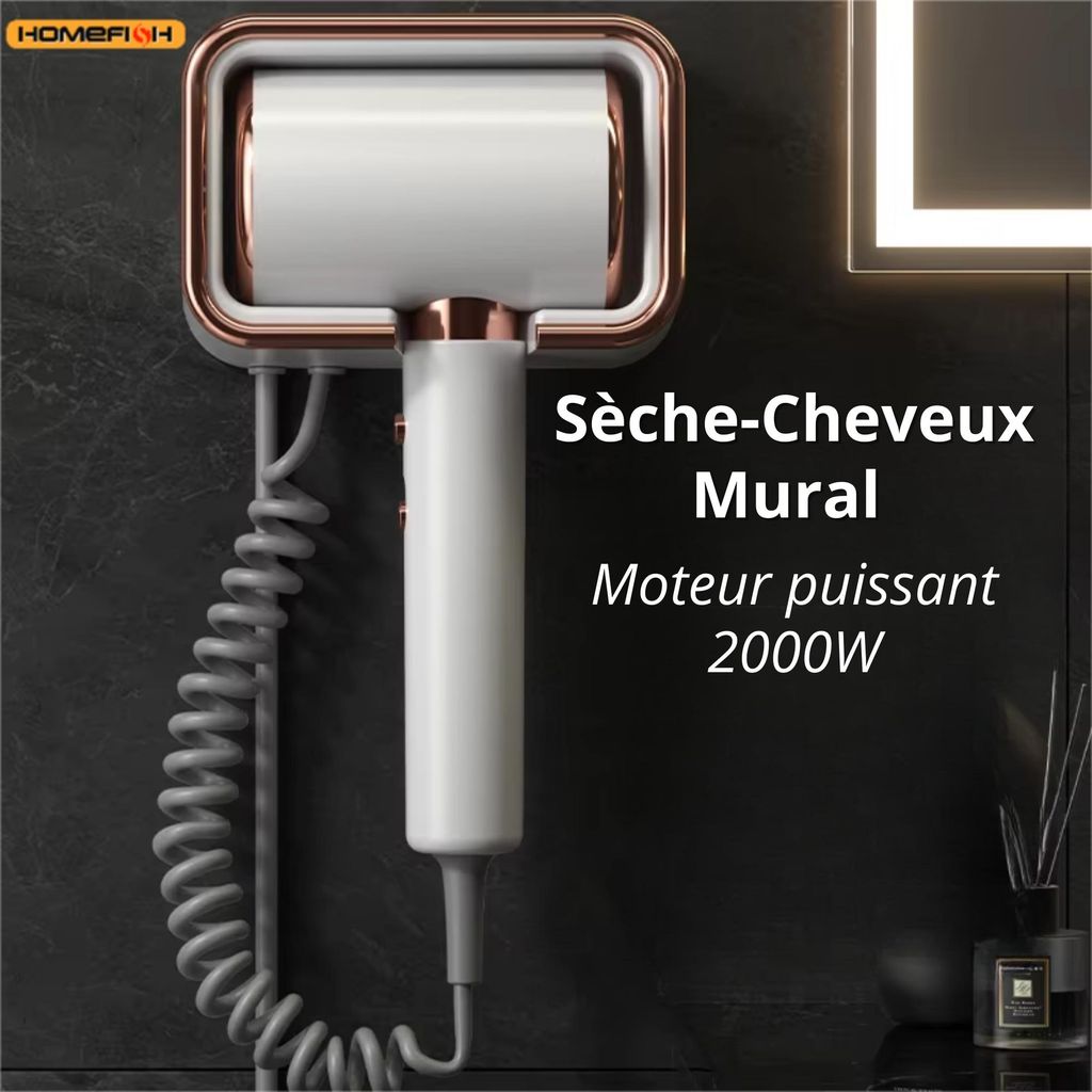 Sèche-Cheveux Hôtel Mural 2000W – Sèche-Cheveux de Salle de Image du produit 