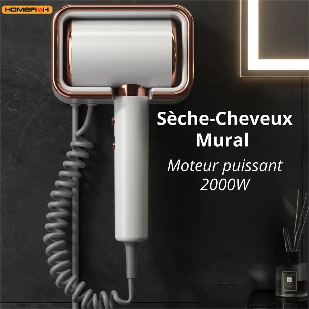 Sèche-Cheveux de Salle de Bain Mural Silencieux pour Hôtel 2000W