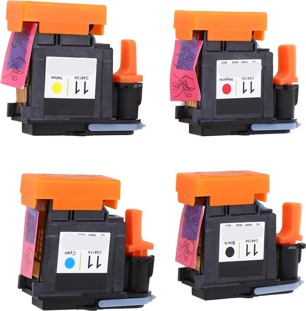 4 Stück Druckkopf Drucker Kopf Magenta Schwarz Cyan Gelb Druckkopf Ersatz für HP Designjet 100 110 111 500 510 800 813 850