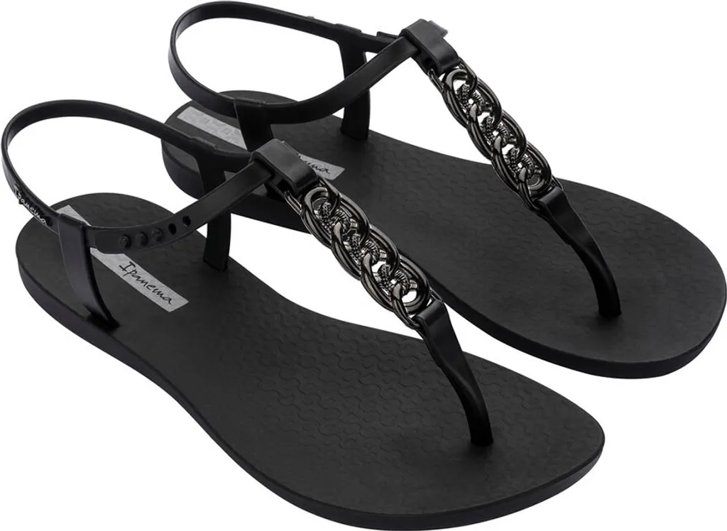 Sandales de Plage Chic Ipanema Class Chain Noir 39 pour Vacances Femme