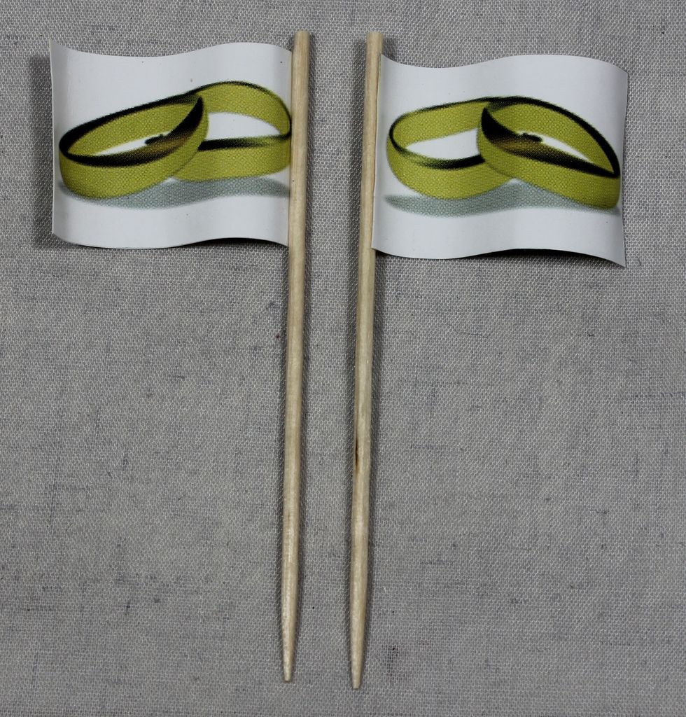 Party-Picker Flagge Hochzeit (3) Ringe Eheringe Papierfähnchen in Spitzenqualität 25 Stück Beutel