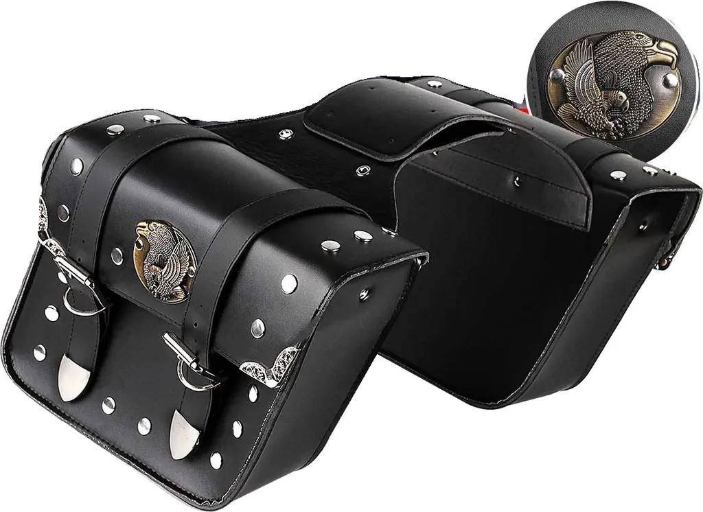 Coppia Borse Laterali Moto Custom in Finto Cuoio Spaziose e Resistenti