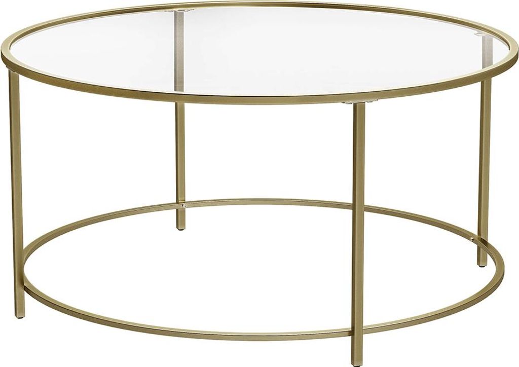 Runder Couchtisch mit Glasoberfläche