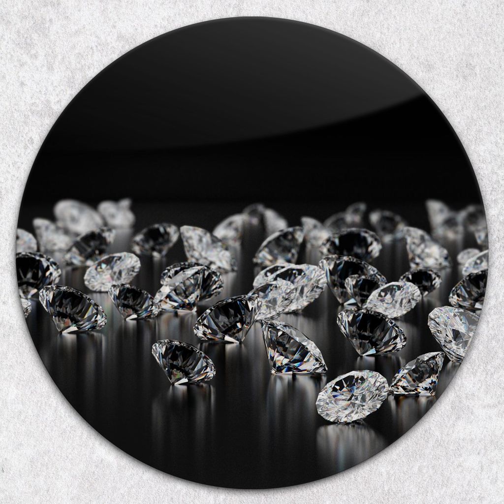 Glas-Herdabdeckplatten Glaskeramikkochfeld-Abdeckung Spritzschutz Glas Runden Schneidebrett fi40 cm - Diamanten Edelsteine
