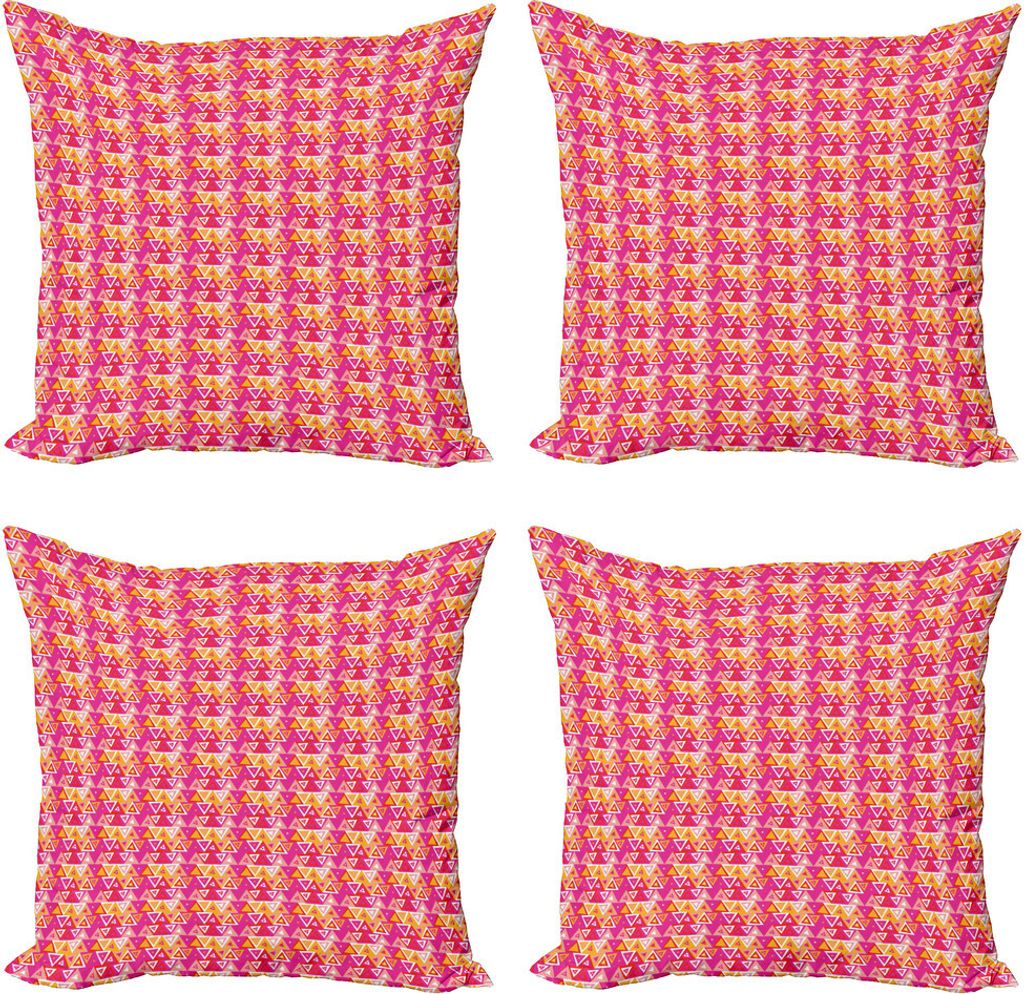 ABAKUHAUS Geometrisch Kissenbezug Set (4 Stück), Zusammenfassung Dreieck-Muster, Moderner Doppelseitiger Digitaldruck, 45 cm x 45 cm, Mehrfarbig