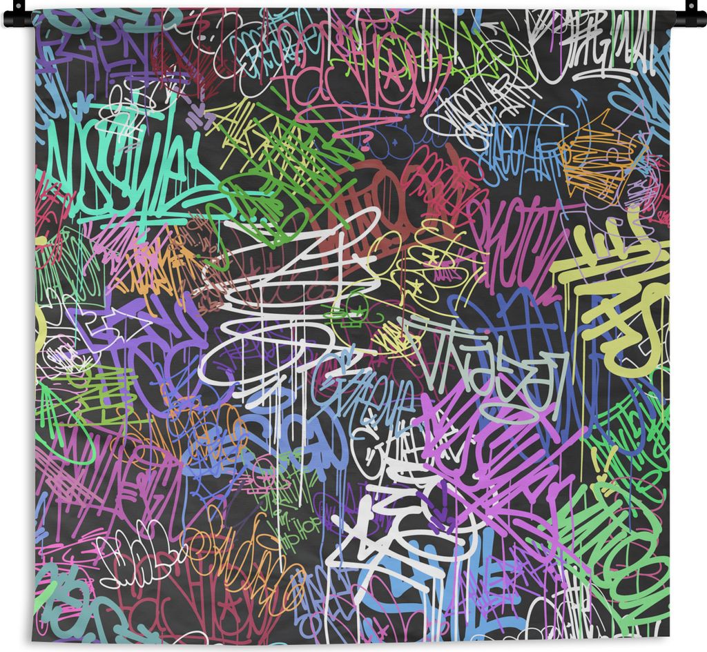 MuchoWow Wandteppich Wandbehang Straßenkunst - Vintage - Farbe 150x150 cm Tapisserie Dekoration Wandtuch - Wohnaccessoires - Modernes