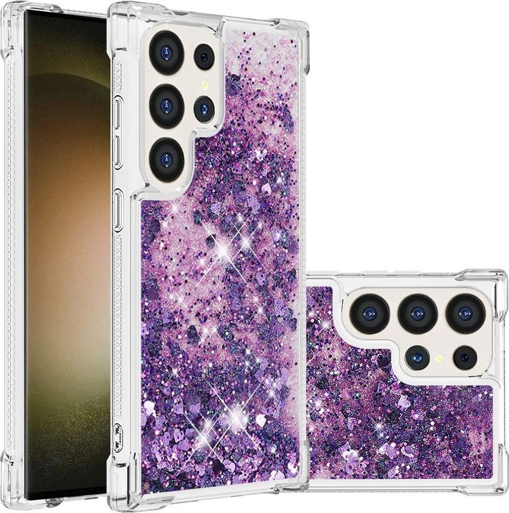 Samsung Galaxy S25 Ultra Hülle - Coverup Liquid Glitzer Back Cover - Violett