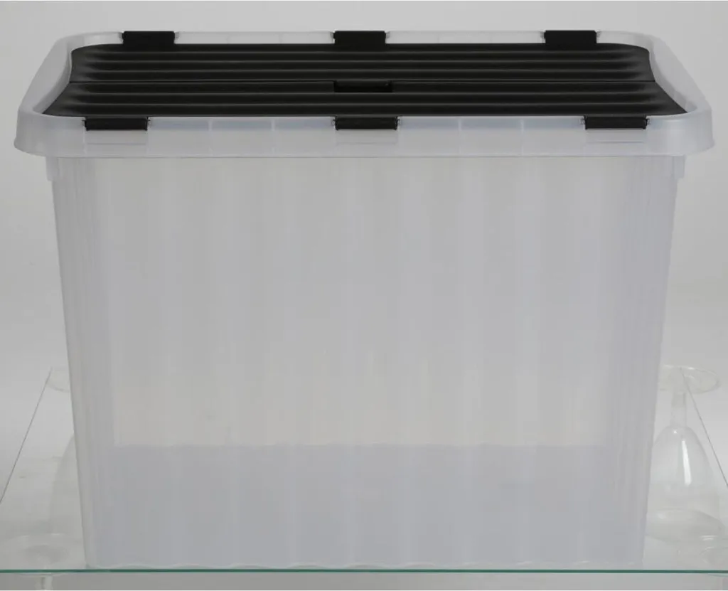 Lot de 8 boîtes de rangement vagues 24L 43x30x30cm avec couvercle clips