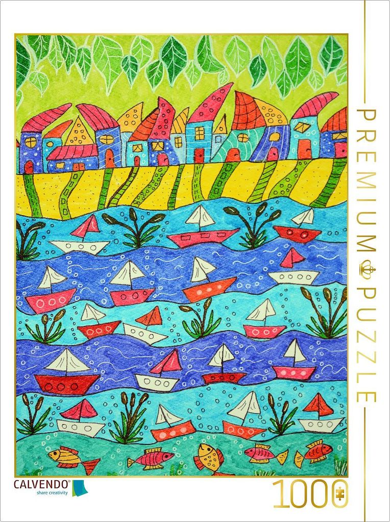 CALVENDO Puzzle Häuser am Meer | 1000 Teile Lege-Größe 64x48cm Foto-Puzzle für glückliche Stunden