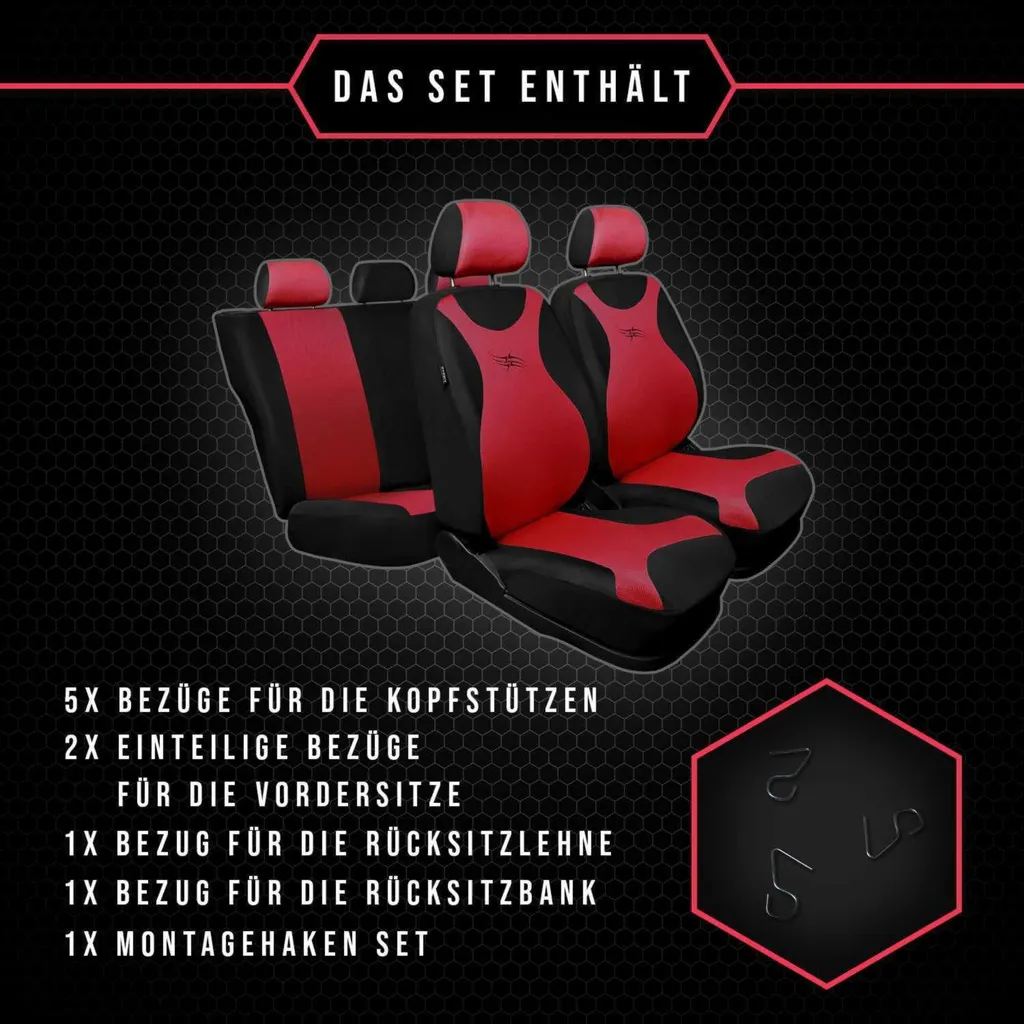 Coprisedili auto Coprisedili auto universali per Chevrolet Captiva Red Turbo - 8