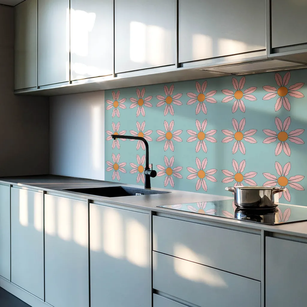 Smart Decor: Piastrelle Adesive 20x20 Fiore Sole - Pannelli PVC - 2