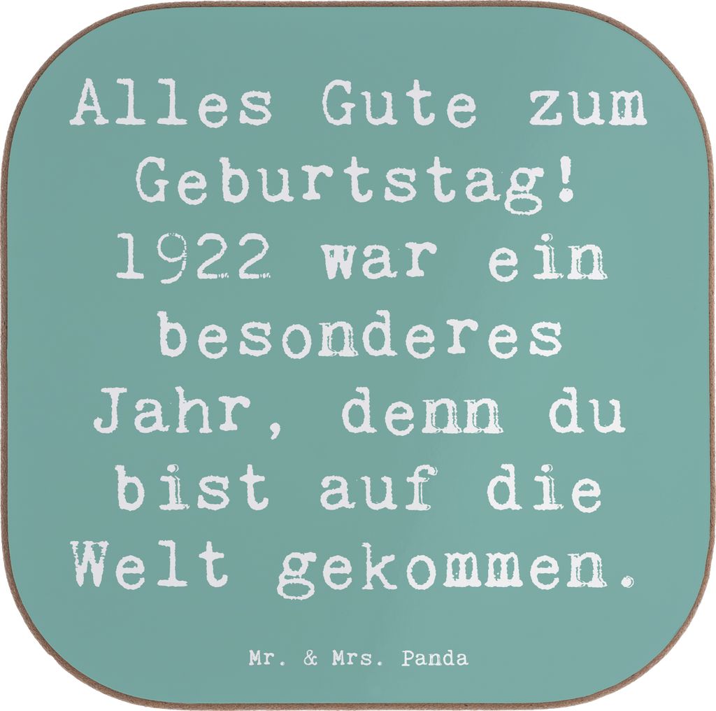 Mr. & Mrs. Panda Tassenuntersetzer Spruch 1922 Geburtstag - Meeresbrise - Geschenk, Tischschoner, Geburtstagsjahr, Untersetzer Glas, Coaster, Tisch...