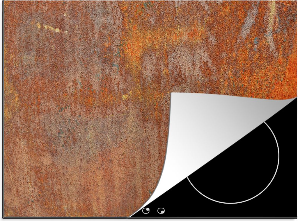 KitchenYeah Herdabdeckplatte Rost - Eisen - Industriell - Alt , 60x52cm, Küche Deko, Glaskeramikkochfeld Herdabdeckung, Abdeckplatte fùr Kochfeld