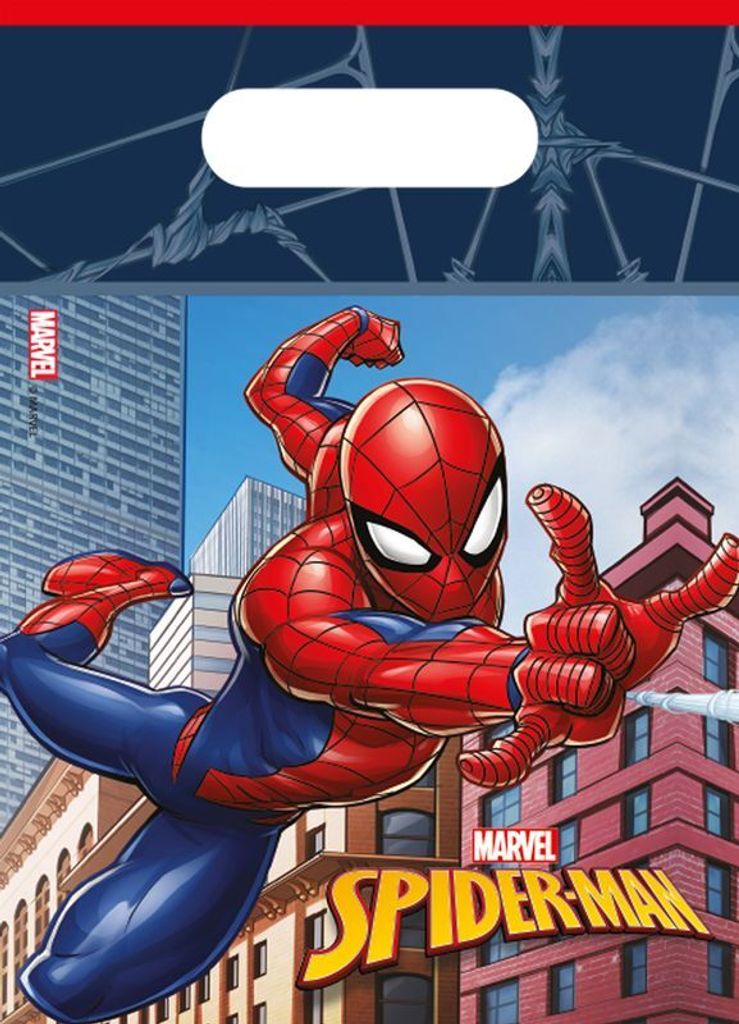 Procos 35122 Spider-Man Partytaschen, Tartan, Mehrfarbig Produktbild 
