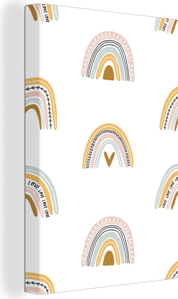 OneMillionCanvasses - Leinwandbilder - 90x140 cm, Design - Regenbogen - Streifen, Wandbilder Kunstdruck Wanddekoration - Wandschmucke - Schlafzimmer