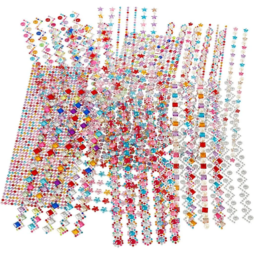 Pierres Scintillantes Autocollantes 2-10mm - Lot de 12 Planches Déco