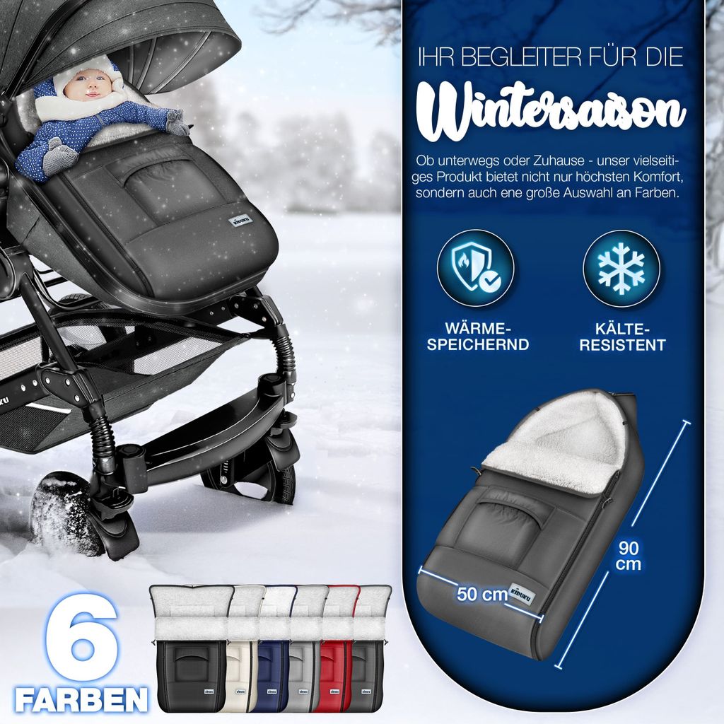 KIDUKU® Babyfußsack Baby Winterfußsack Kinderfußsack Produktbild 2