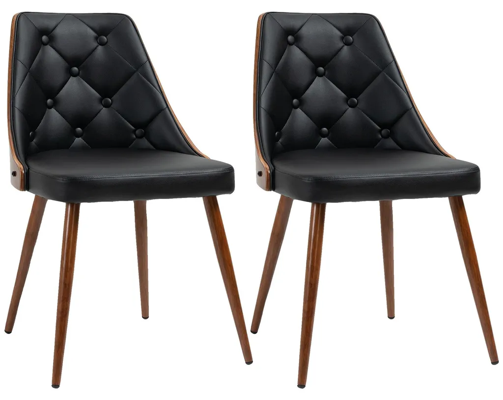 Chaise de salle à manger noire lot de 2 facile à nettoyer et durable