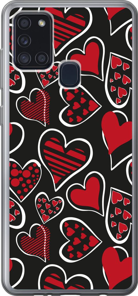 MuchoWow Handyhülle Schutzhülle Hülle für Telefoonhoesje Samsung Galaxy A21s Mädchen - Herz - Liebe - Muster - Mädchen - Kinder - Kind Sili...