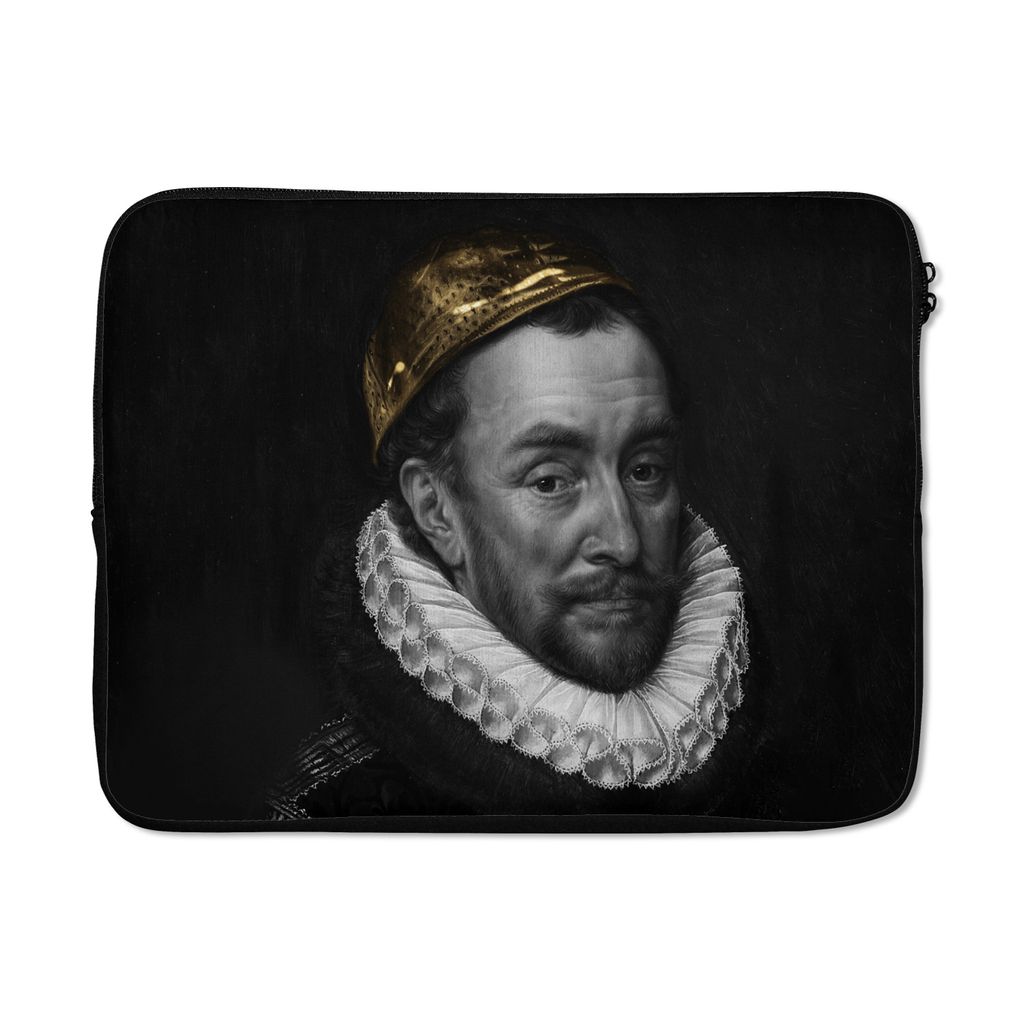 MuchoWow Laptop Hülle 17 Zoll Laptoptasche Wilhelm von Oranien - Adriaen Thomasz - Gold - Zipper - Schutzabdeckung