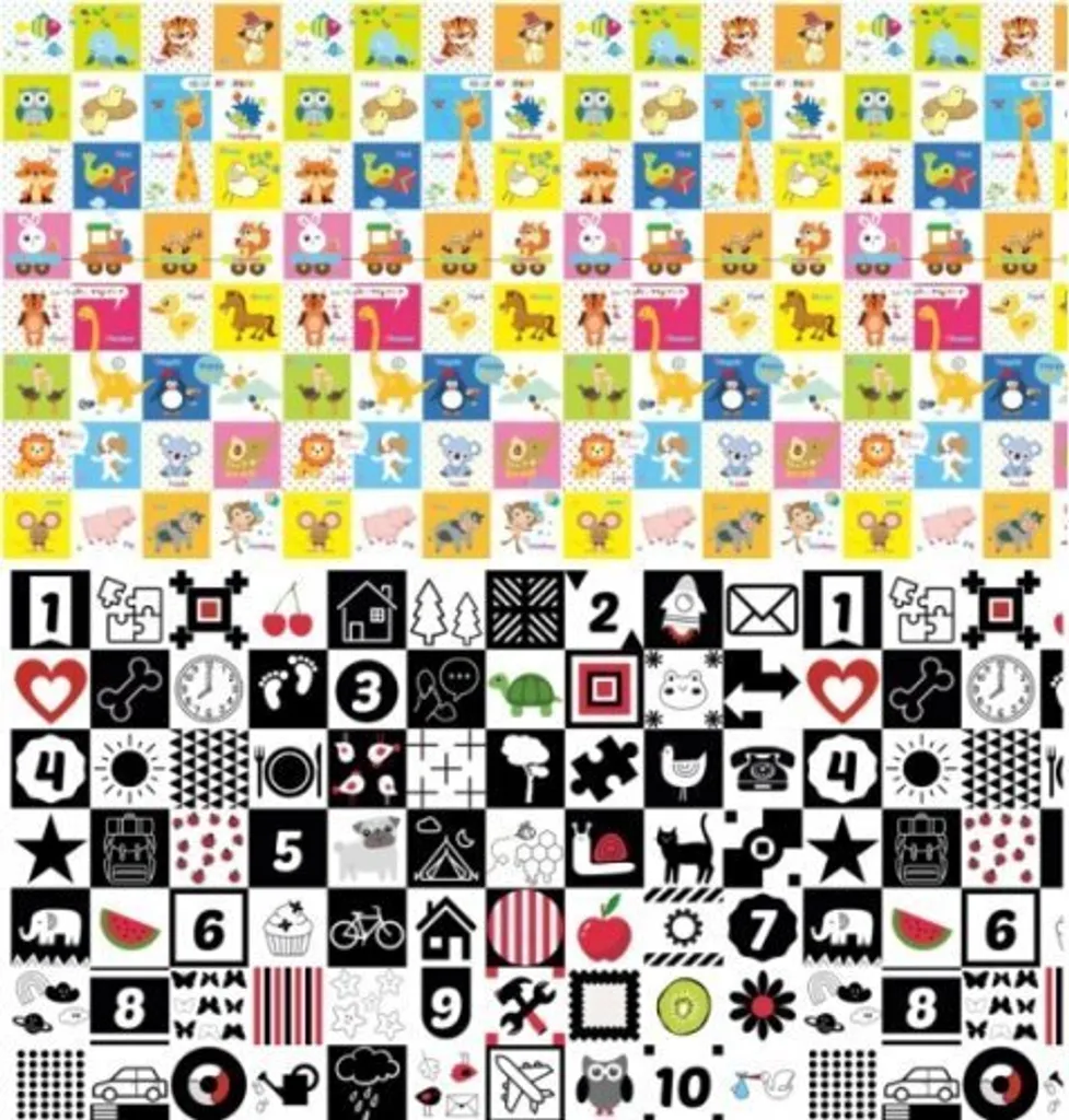 Tapis mousse 200x150 cm double face épais et imperméable - Modèle Happy Day