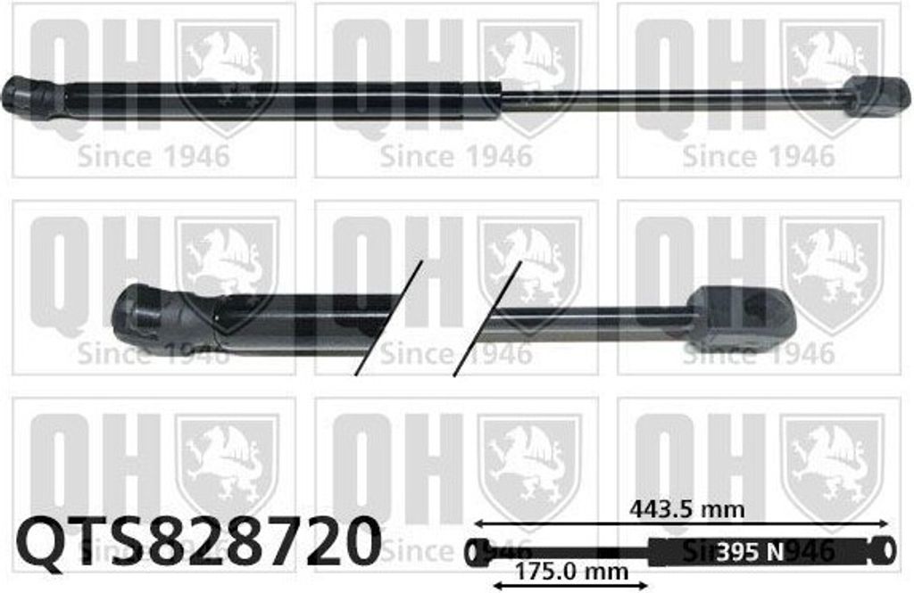 QUINTON HAZELL QTS828720 Gasfeder Heckklappendämpfer für KIA PRO CEE ́D (JD) 434mm
