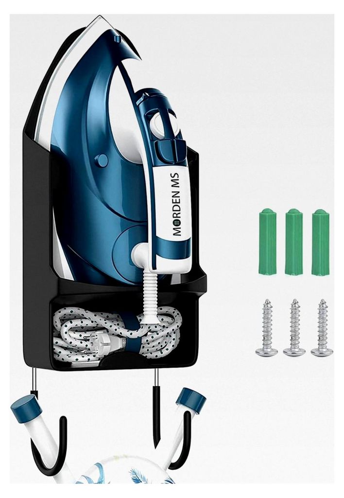 Halterung für wandmontiertes Bügelbrett, Aufbewahrungslösung für Bügelutensilien, schwarz