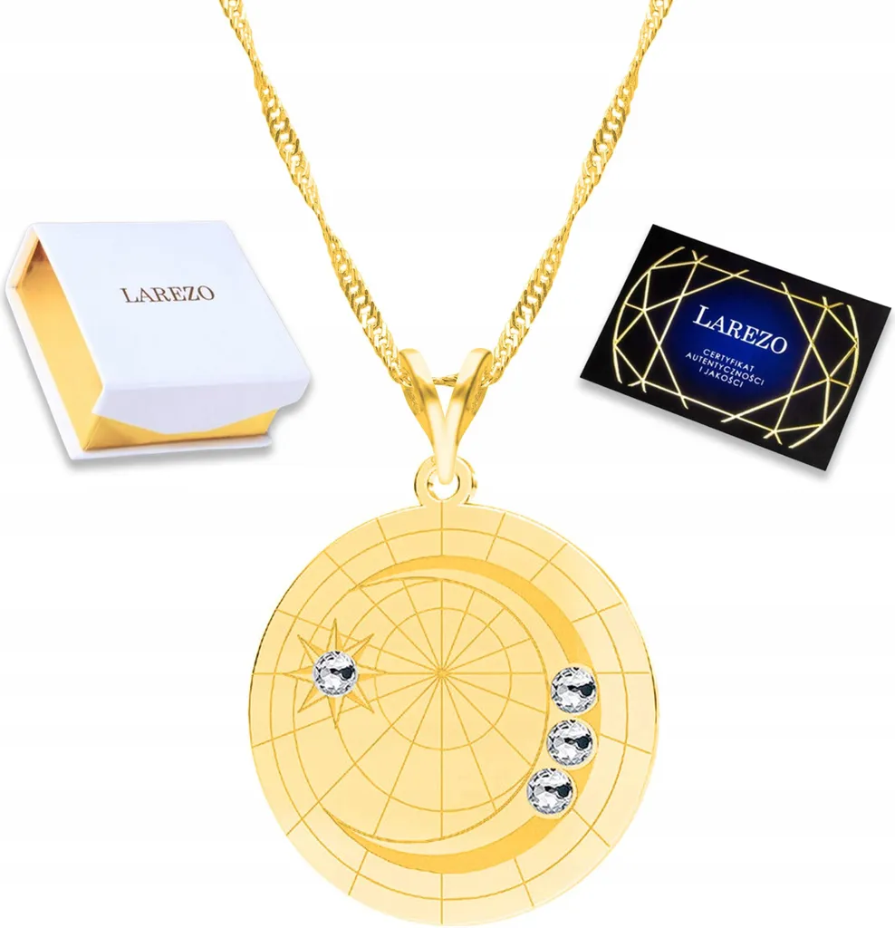 Collana Luna e Stella Oro Notte Argento 925 | Zirconia Brillante