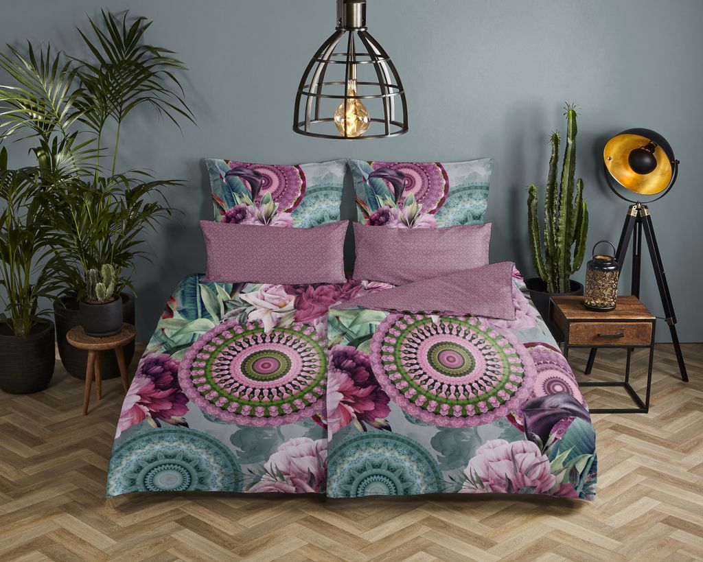 Hip Bettwäsche mit Mandalas und Blumen - Bandhura - 200x200 cm - 100% Baumwolle / Satin