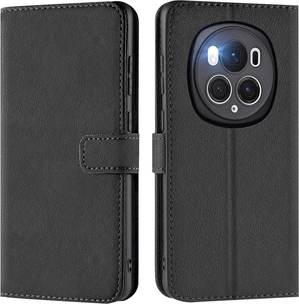 Conie Klapp Tasche für Honor Magic 6 Pro Kartenfach Rundumschutz Hülle in Schwarz