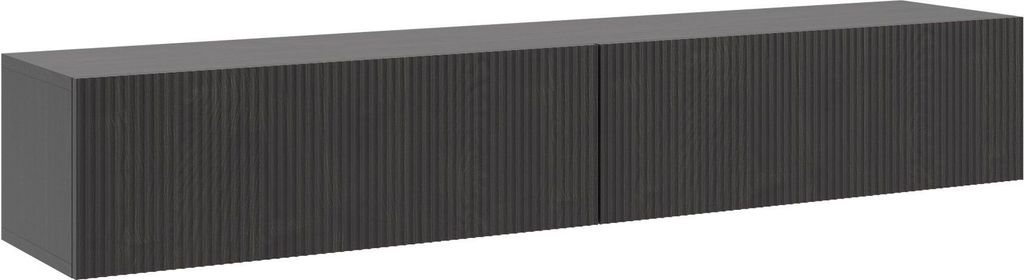 Selsey Nolie - TV-Hängeboard 2-türig, Holzoptik Esche Schwarz, 175 cm