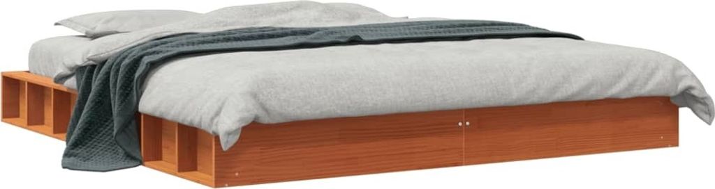 Maison Exclusive - Massivholzbett ohne Matratze Wachsbraun 180x200 Kiefernholz