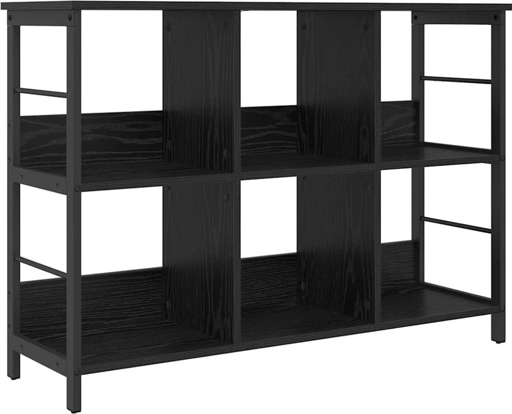 vidaXL Bücherregal Schwarz Eichen-Optik 102 x 32 x 72,5 cm