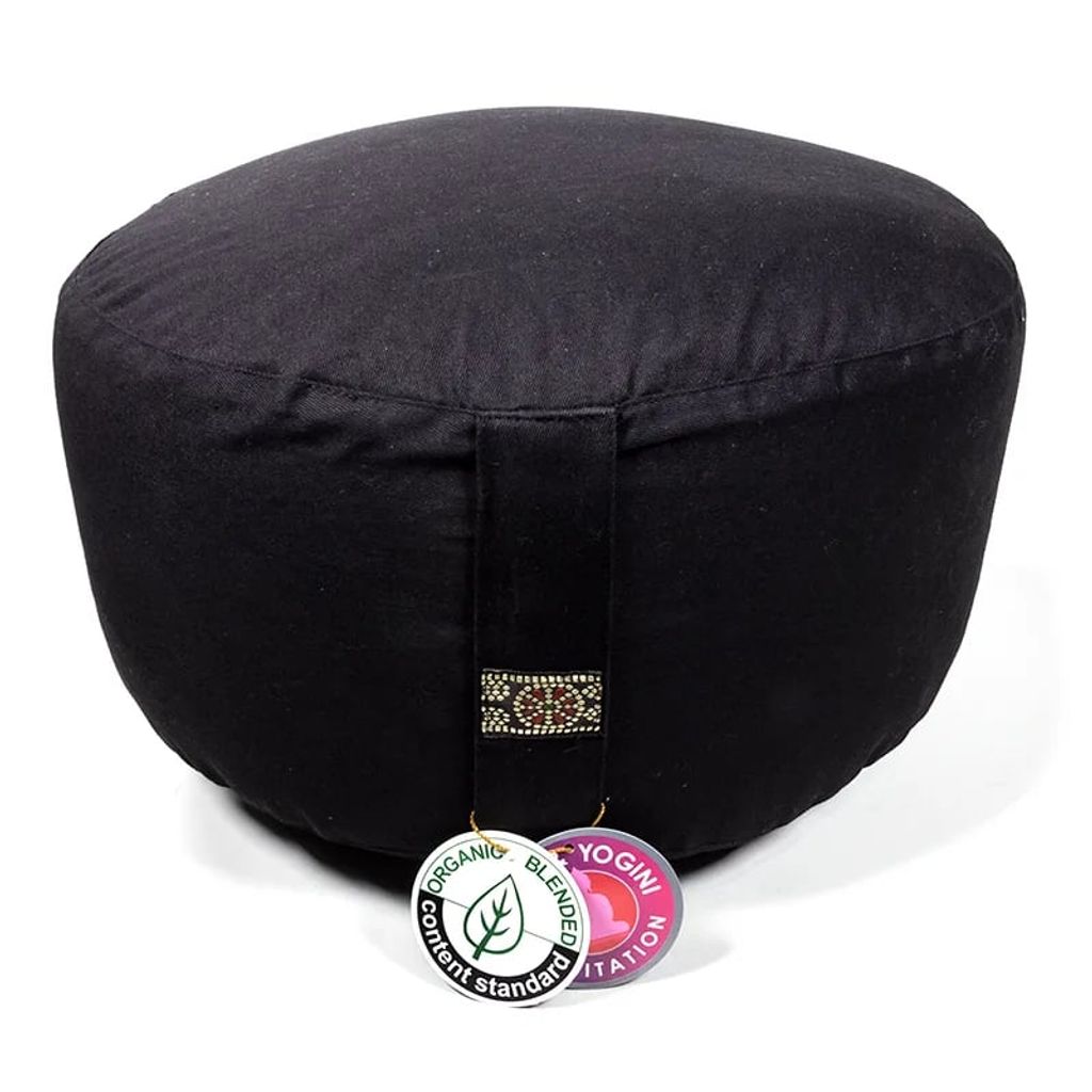 Meditationskissen XL Schwarz Baumwolle (OCS) – 36 x 22 cm; ±3290g