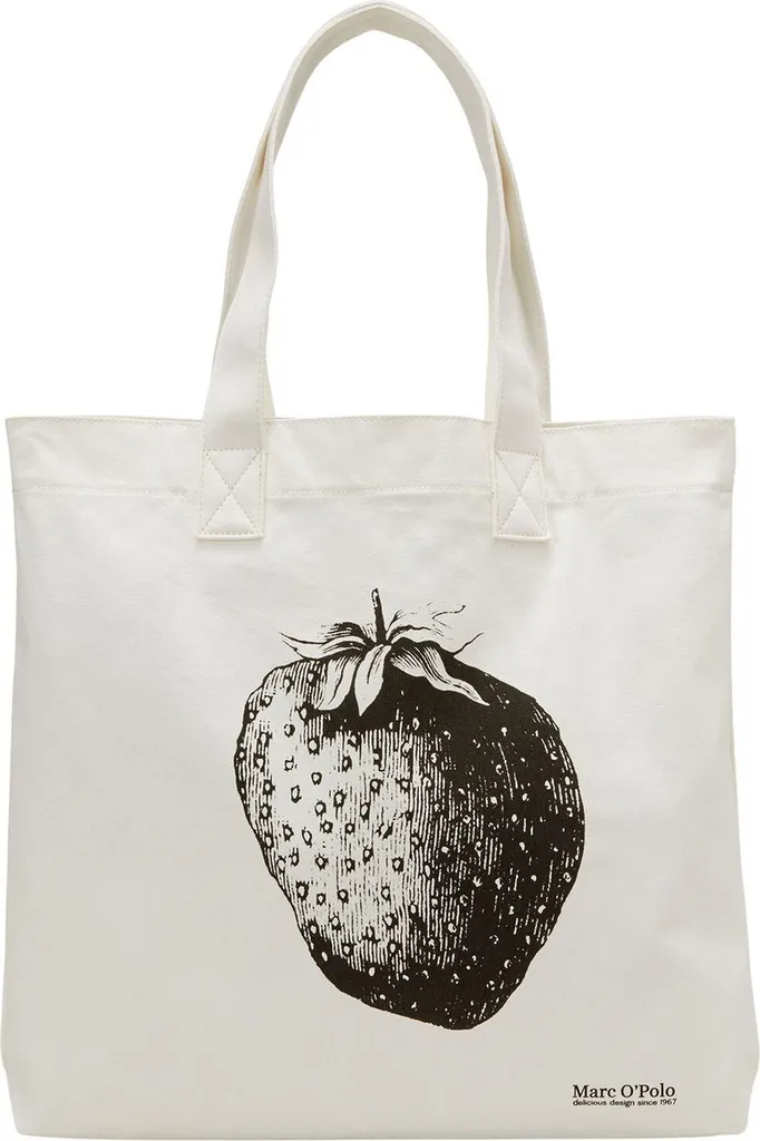 Marc O'Polo Issa: Shopper in Cotone Bio Bianco e Nero per Donna