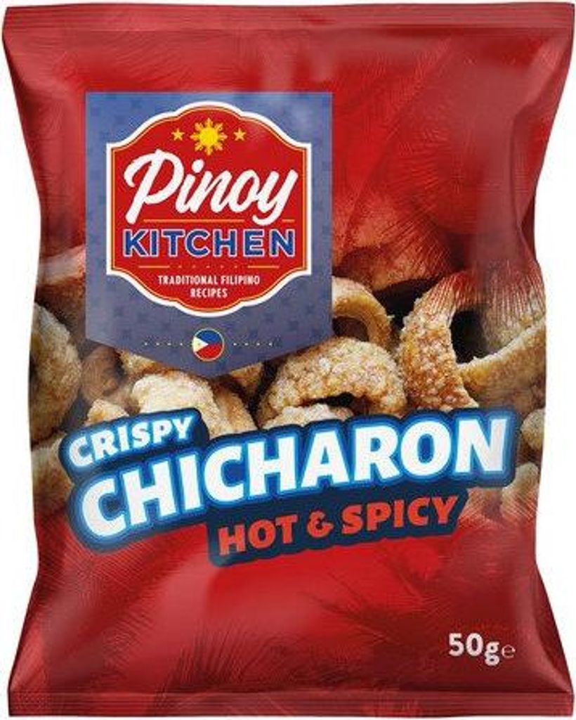 Pinoy Kitchen | Chicharon Hot & Spicy - 50g - Knusprige Schweinehaut - Würzig - Philippinische Snacks