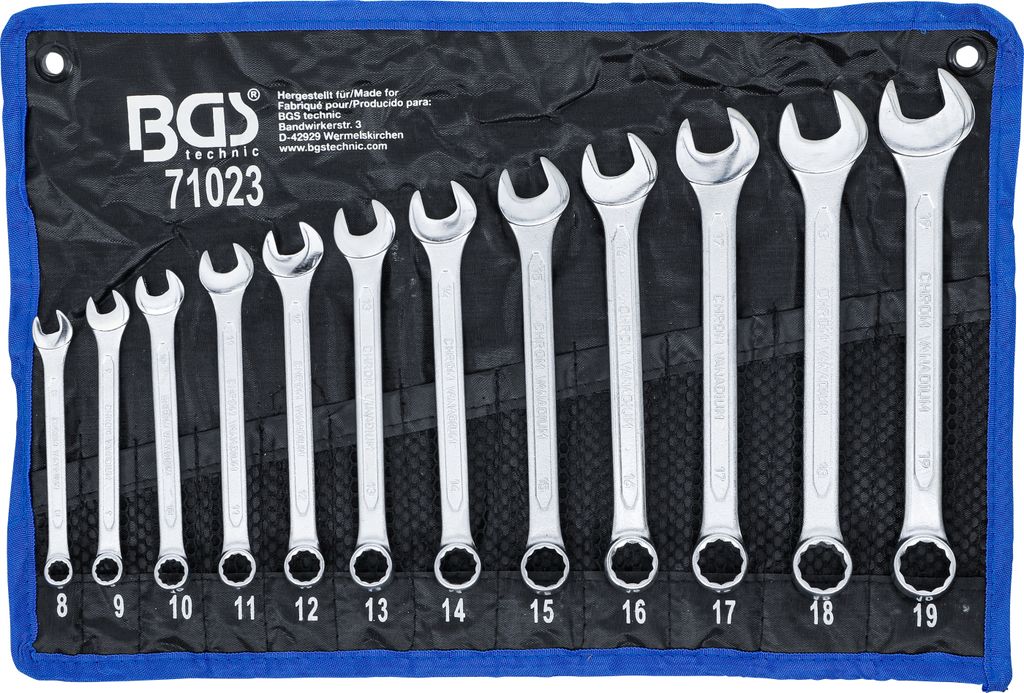 BGS Set di chiavi combinate SW 8 - 19 mm 12 pezzi - 71023 Immagine del prodotto 