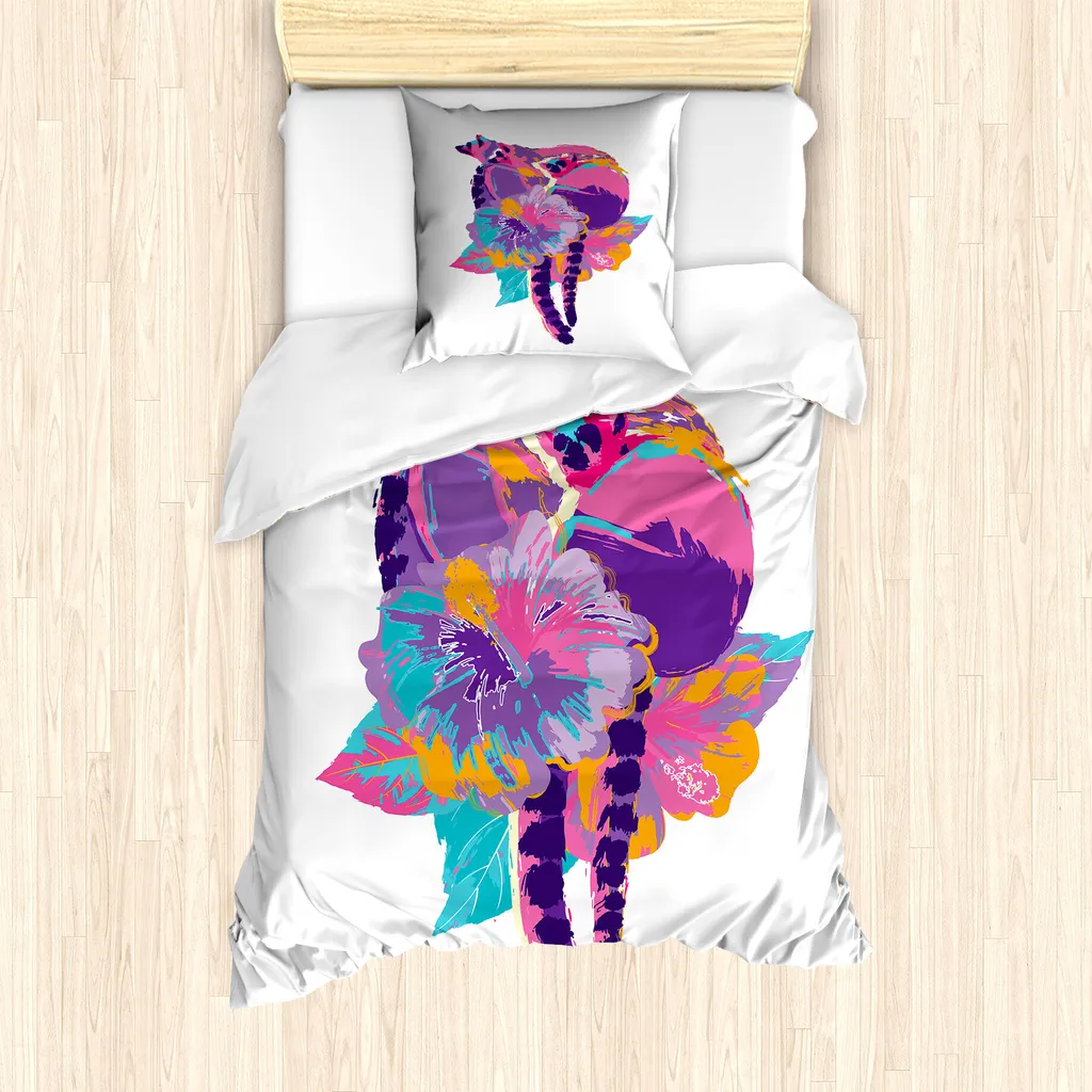 Idea Regalo: Set Copripiumino Abakuhaus Rosa Viola Antiacaro 135x200