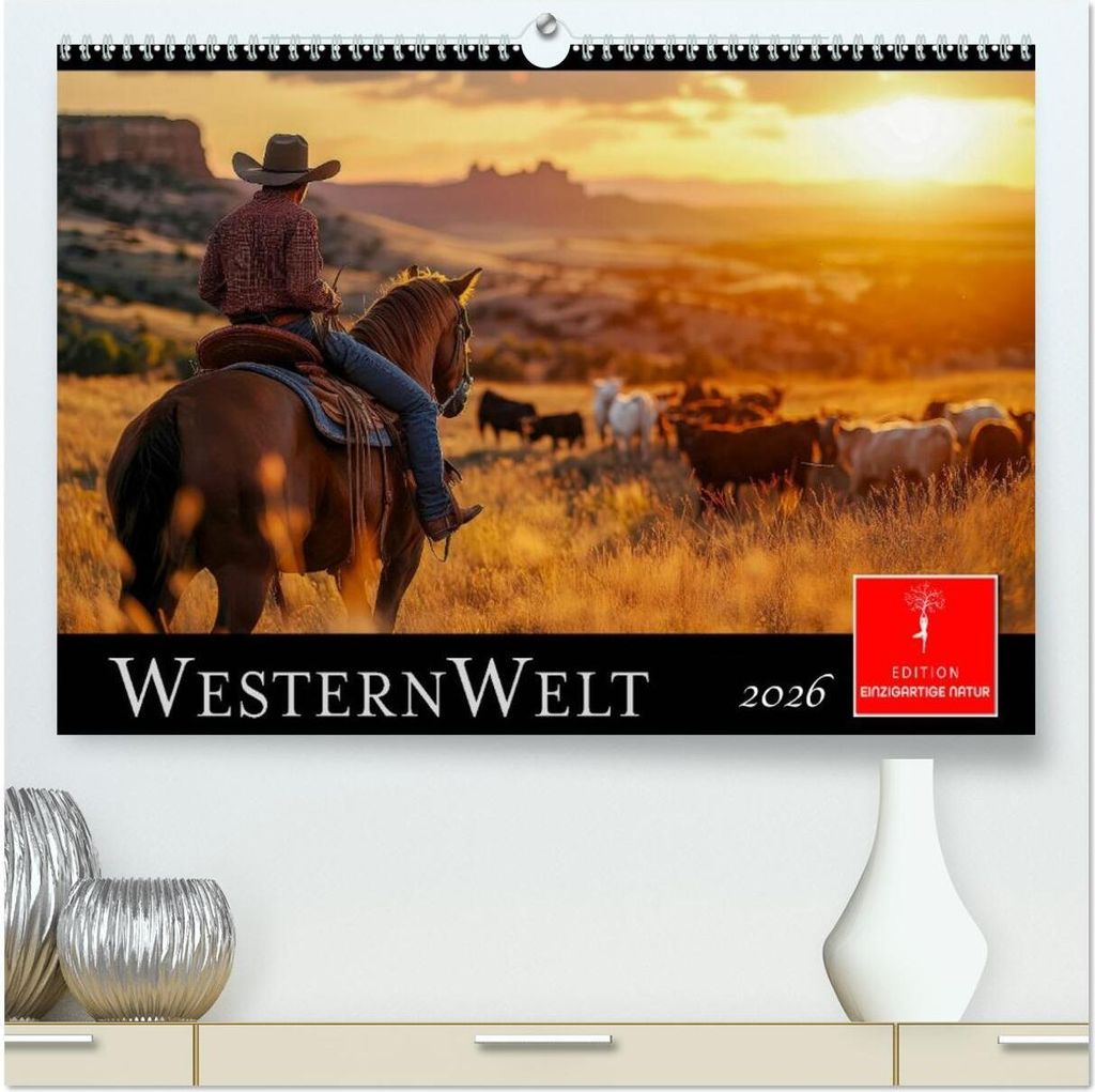 Westernwelt (hochwertiger Premium Wandkalender 2026 DIN A2 quer), Kunstdruck in Hochglanz