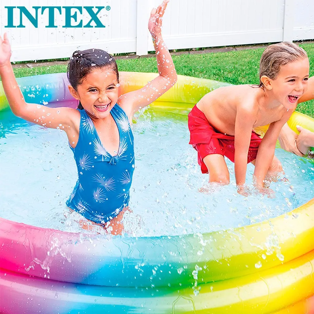 Pataugeoire 3 anneaux robuste Intex Rainbow Ombre multicolore - 25