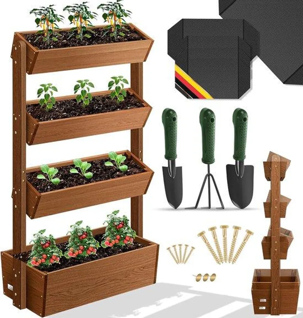 Bac à plantes marron avec réservoir d'eau et indicateur de niveau 40cm