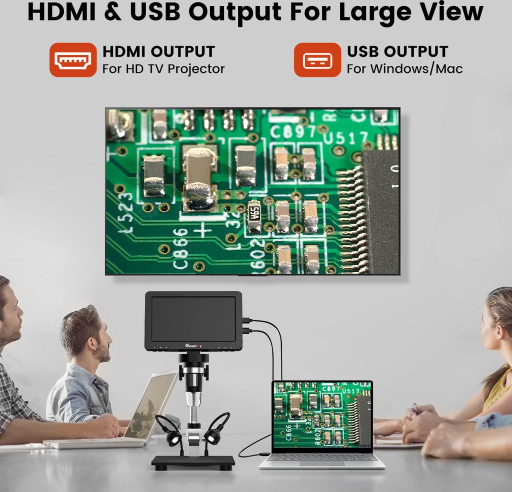 Digitální mikroskop s reflektorovým krytem, 7'' IPS Obrázek produktu 5
