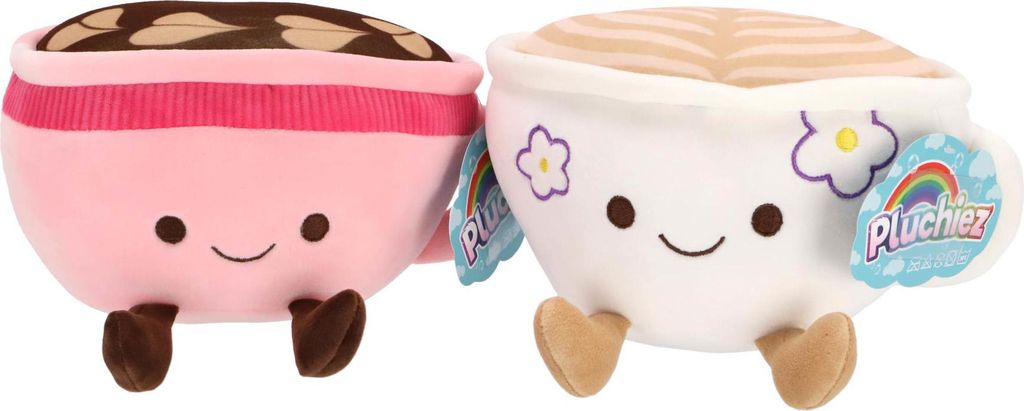 Pluchiez Plüsch Kaffee Kuscheltier 18 cm - süßes Spielzeug Geschenk