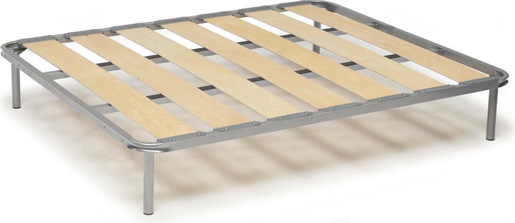 Quadratische und eine halbe Bettbasis Mariagiulia, Orthopädische Basis mit breiten Latten, 100% Italy, Cm 120x190h 31