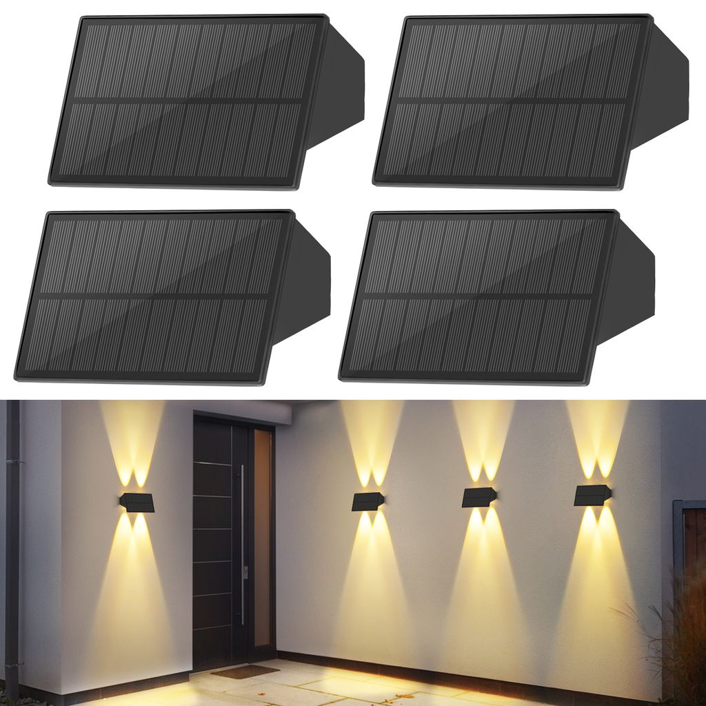 ZMH lampade solari per esterni 4pcs solare parete luce Immagine del prodotto 