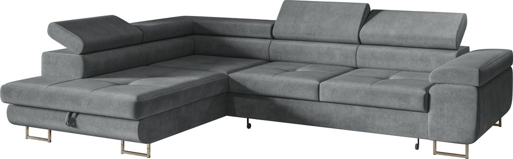 Ecksofa L-Form, mit Schlaffunktion, mit Bettkasten, Ausziehbares Schlafsofa, Schlafcouch, Eckcouch, Freistehende, Gästebett, Wohnzimmermöbel, Lin...