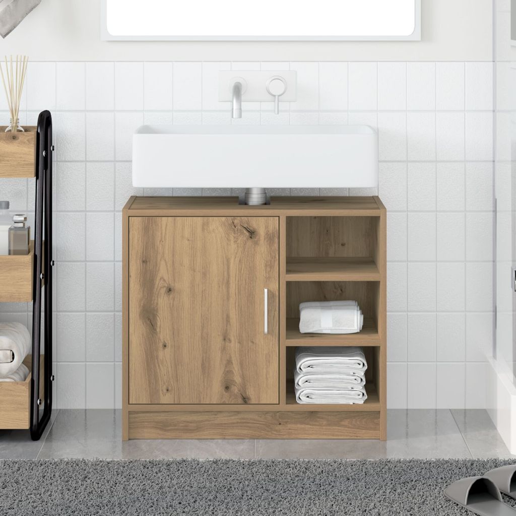Waschbecken-Schrank Artisan Eiche 63x29x55 cm Produktbild 