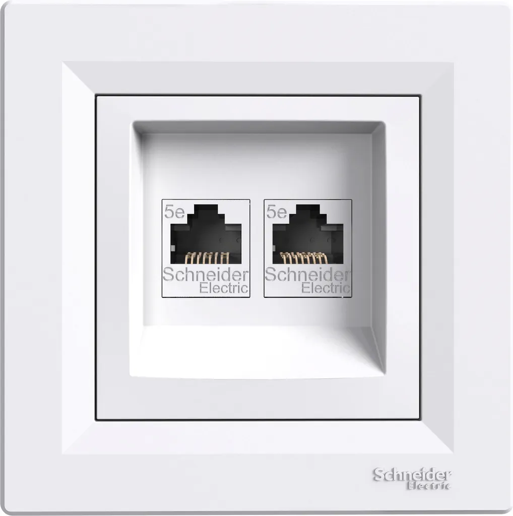 Prise de données Schneider Asfora 2xRJ45 Cat.5e UTP EPH4400121 blanc
