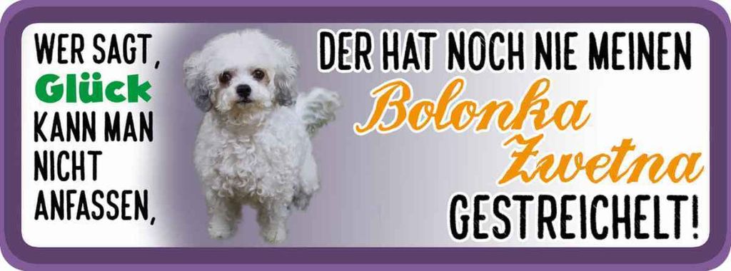 vianmo Holzschild 10x27 cm nie Bolonka Zwetna Hund gestreichelt Tier Haustier